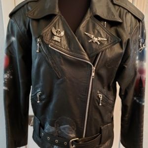 Women's Custom Air brush Painted Leather Jacket